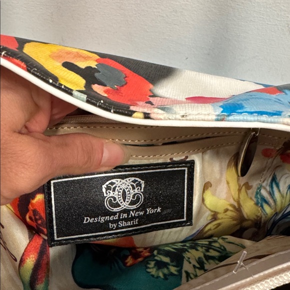 Sharif floral paint splatter shoulder bag purse - Picture 16 of 16